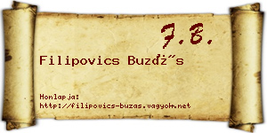 Filipovics Buzás névjegykártya